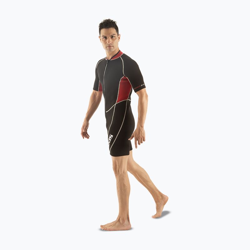Men's swimming wetsuit SEAC Shorty Ciao 2,5 mm black/red 4