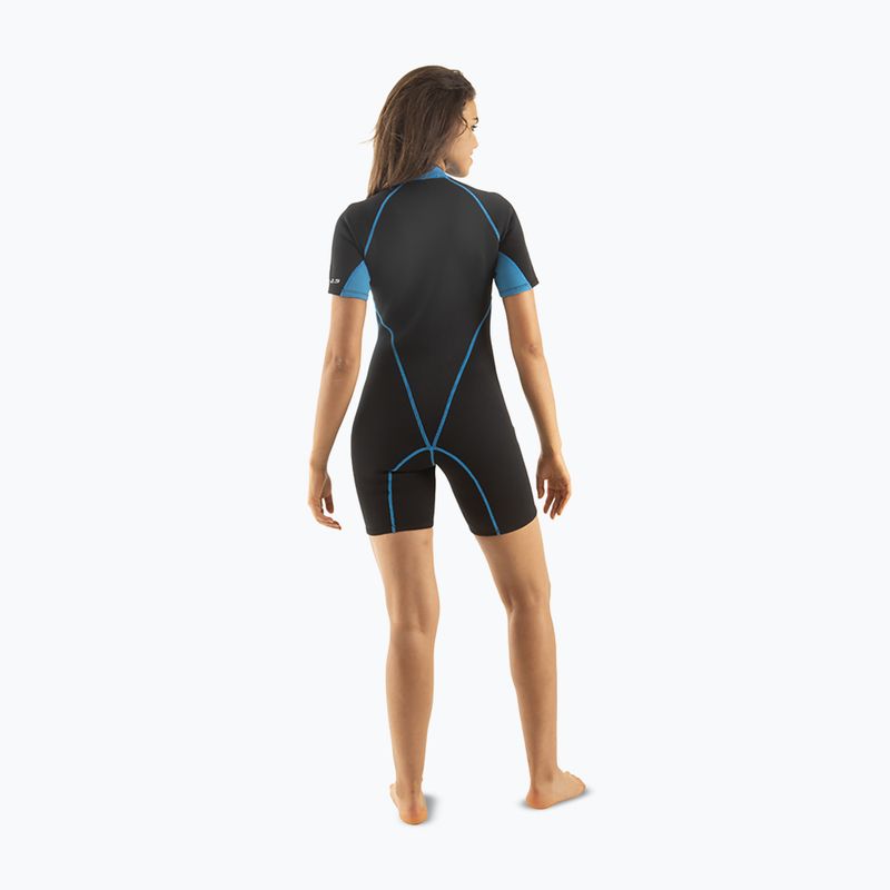 Women's swimming wetsuit SEAC Shorty Ciao 2,5 mm black/blue 2