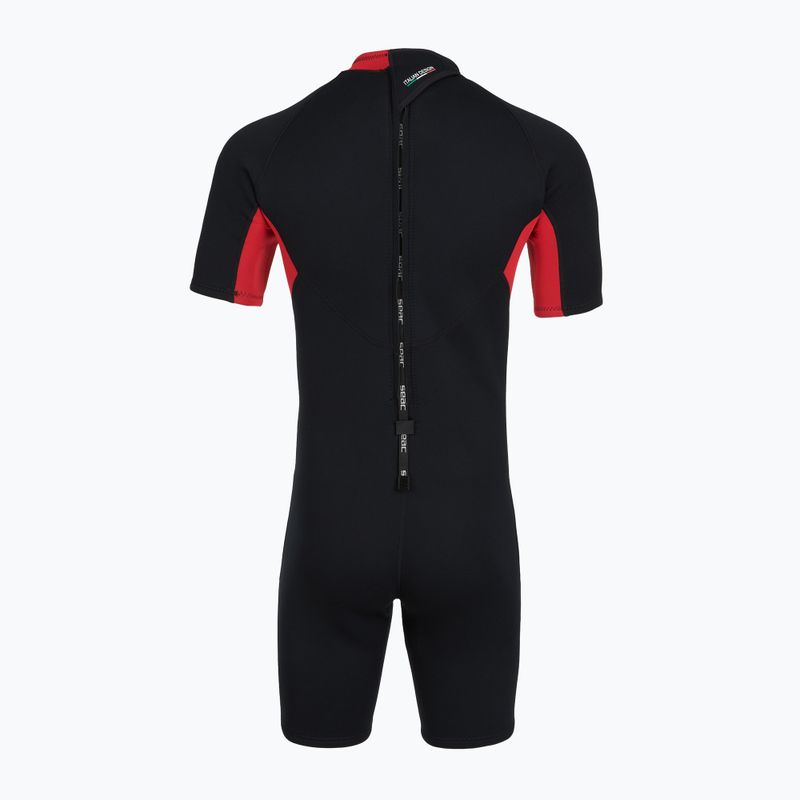 Men's swimming wetsuit SEAC Shorts Relax 2.2 mm black/red 3