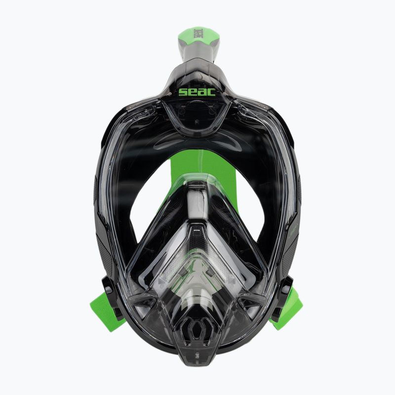 SEAC Libera black/green lime full face mask for snorkelling 2