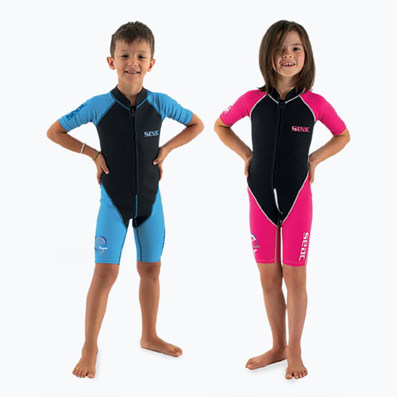 SEAC Shorty Dolphin 1.5 mm black/pink children's wetsuit 2