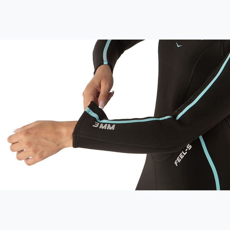 Women's diving wetsuit SEAC Feel-S 3 mm black/light blue 8