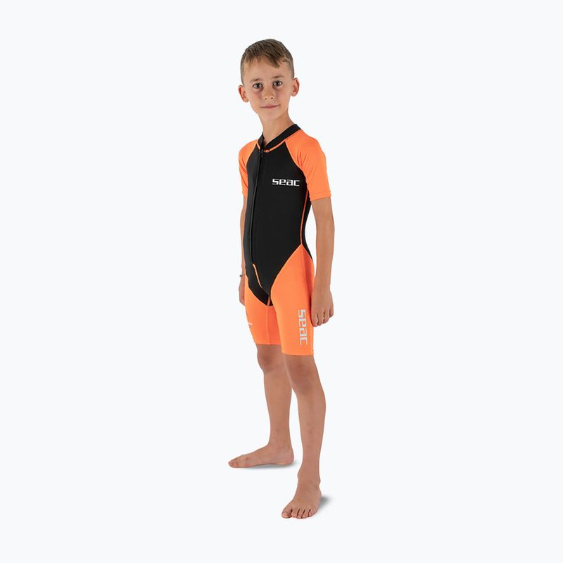 Children's swimming wetsuit SEAC Dolphin Shorty 1,5 mm black/orange 3