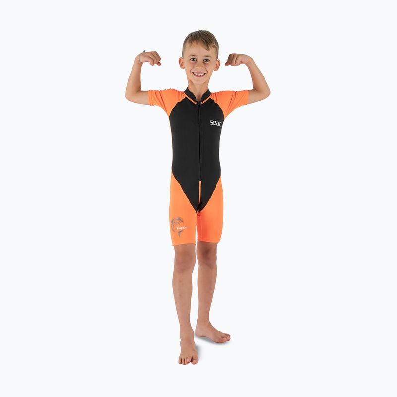 Children's swimming wetsuit SEAC Dolphin Shorty 1,5 mm black/orange 4
