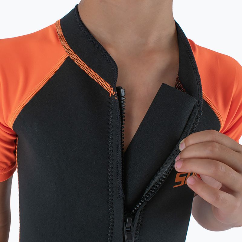 Children's swimming wetsuit SEAC Dolphin Shorty 1,5 mm black/orange 5