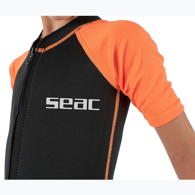 Children's swimming wetsuit SEAC Dolphin Shorty 1,5 mm black/orange 7
