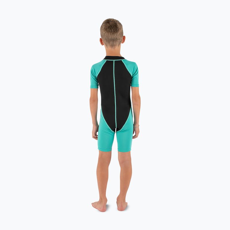 Children's swimming wetsuit SEAC Dolphin Shorty 1,5 mm black/tiffany 2