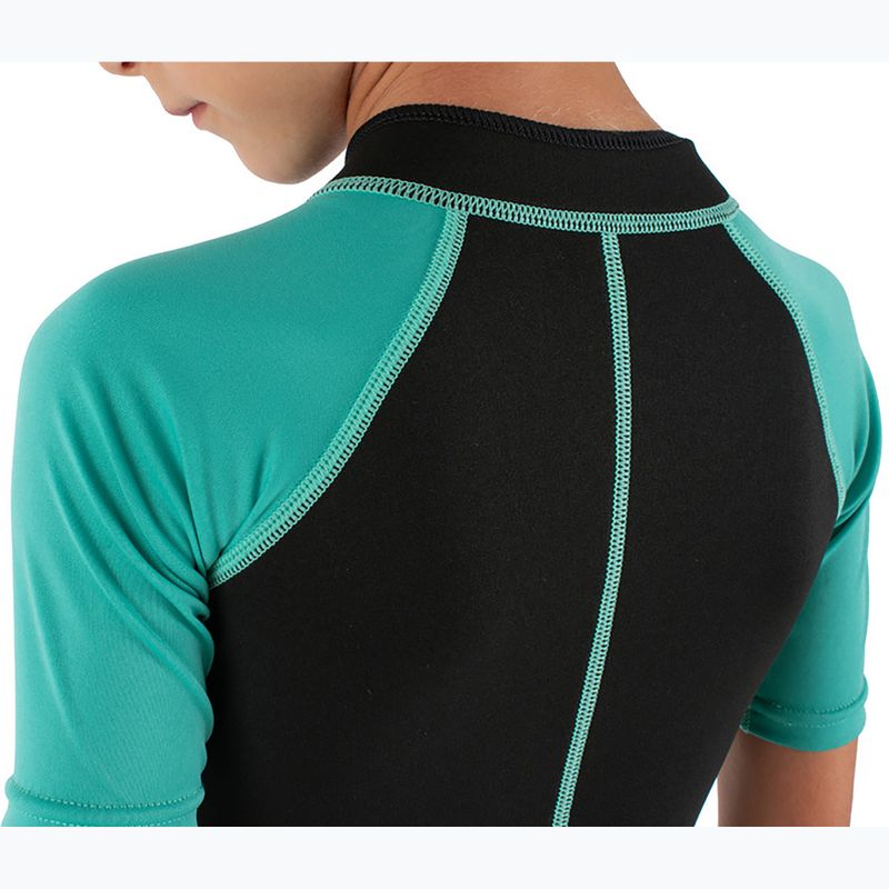 Children's swimming wetsuit SEAC Dolphin Shorty 1,5 mm black/tiffany 6
