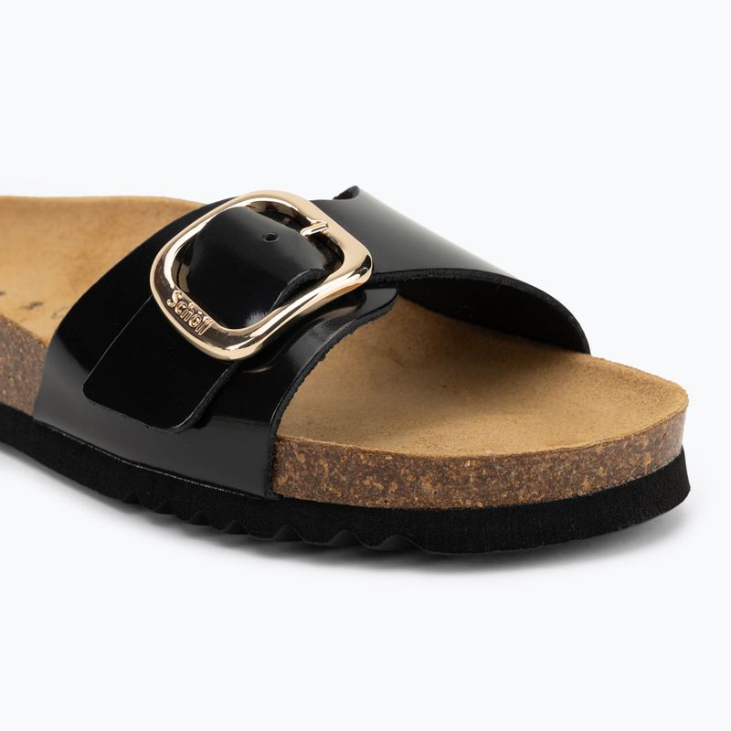 Scholl Kathleen Printed Leather women's flip-flops black 7