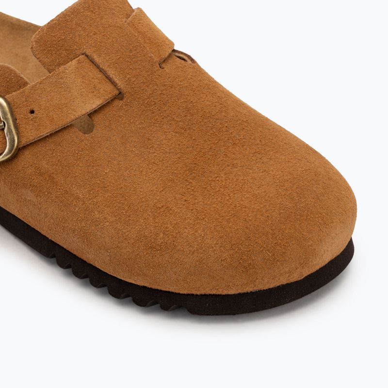 Women's Scholl Fae Suede cognac flip-flops 7