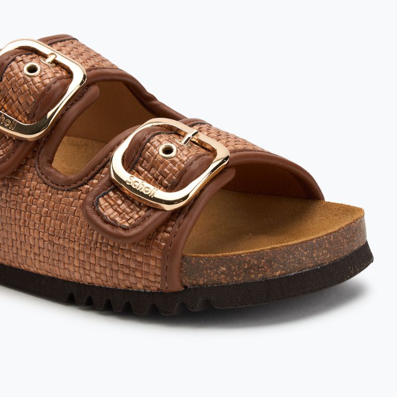Scholl Noelle Raffia women's flip-flops cognac 7