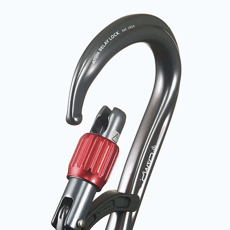 Climbing carabiner CAMP Atom Belay Lock gun metal 3