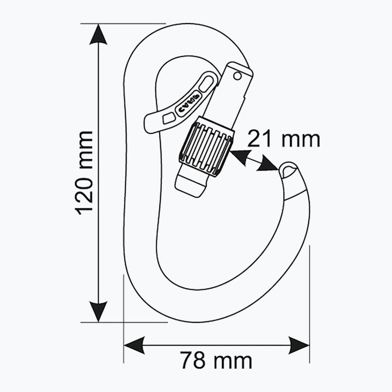 Carabiner CAMP Atom Belay Lock gun metal 5