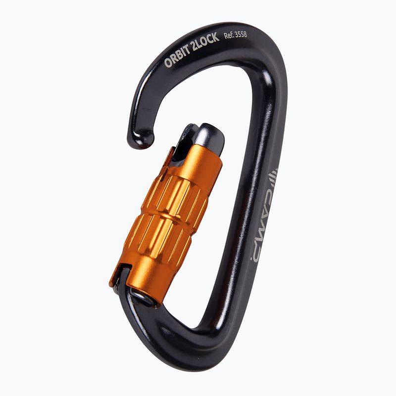 Carabiner CAMP Orbit 2Lock gun metal/orange 2