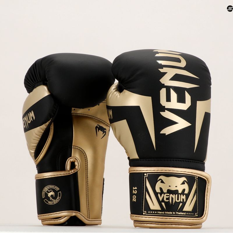 Venum Elite men's boxing gloves black and gold VENUM-1392 10