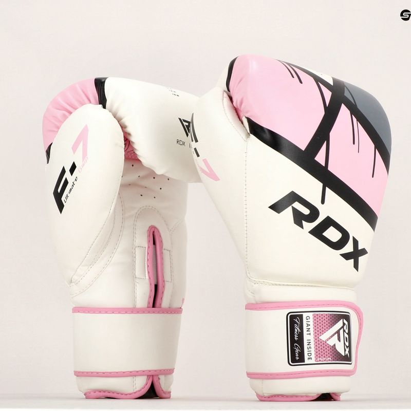 Women's boxing gloves RDX BGR-F7 white and pink BGR-F7P 8