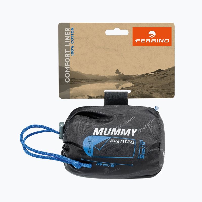 Sleeping bag insert Ferrino Comfort Liner Mummy blue 2