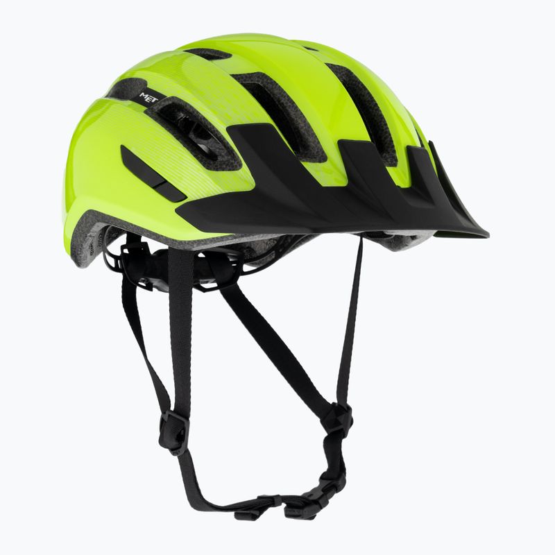 MET Downtown fluo yellow glossy bicycle helmet