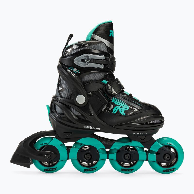 Roces Moody Girl TIF children's roller skates black/aqua 2