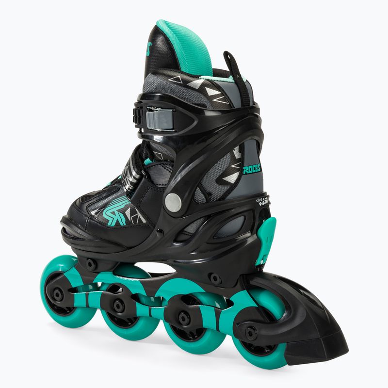 Roces Moody Girl TIF children's roller skates black/aqua 3