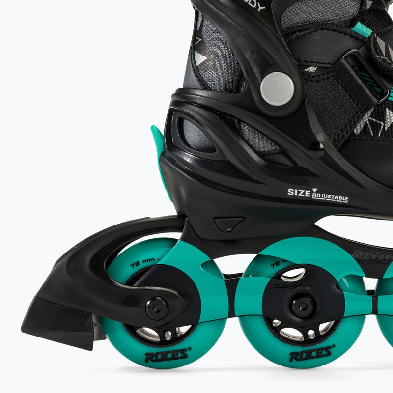 Roces Moody Girl TIF children's roller skates black/aqua 8