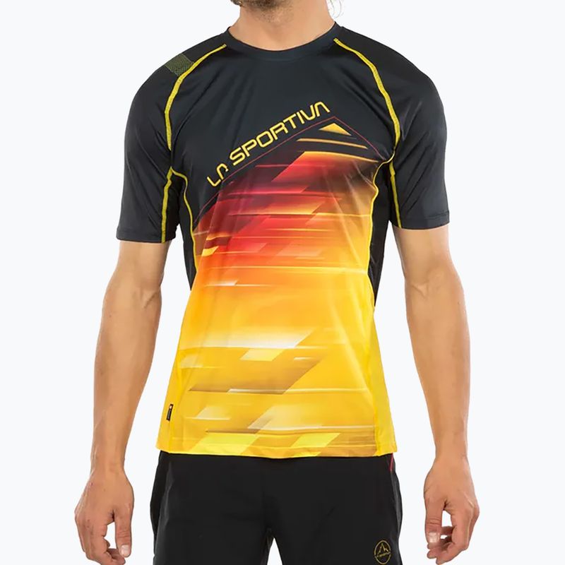 LaSportiva Wave men's running shirt yellow and black P42999100 3