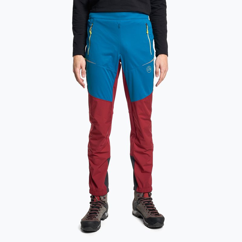 La Sportiva men's trekking trousers Ikarus sangria/electric blue