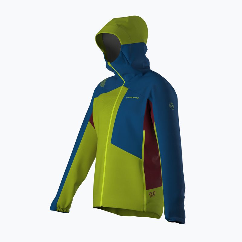 Men's La Sportiva Crizzle EVO Shell lime punch/electric blue membrane rain jacket 6