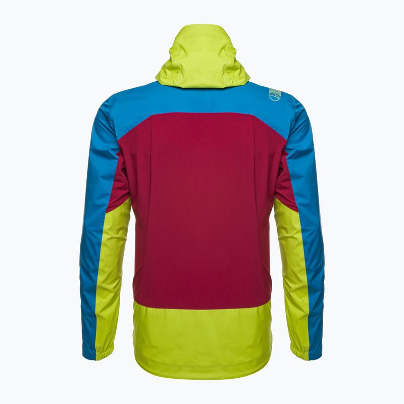 Men's La Sportiva Crizzle EVO Shell lime punch/electric blue membrane rain jacket 2