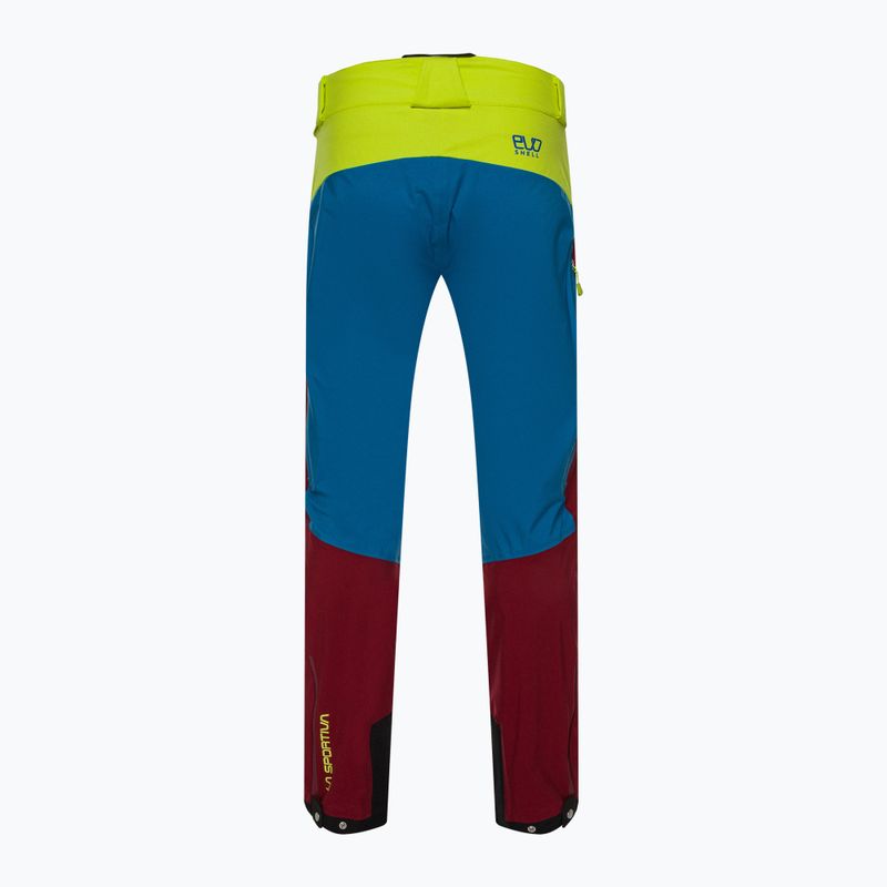 Men's La Sportiva Crizzle EVO Shell sangria/electric blue hiking trousers with membrane 2