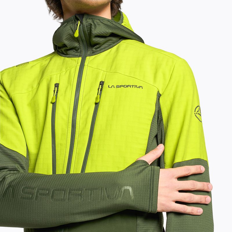 Men's La Sportiva Session Tech Hoody forest/lime punch trekking sweatshirt 3
