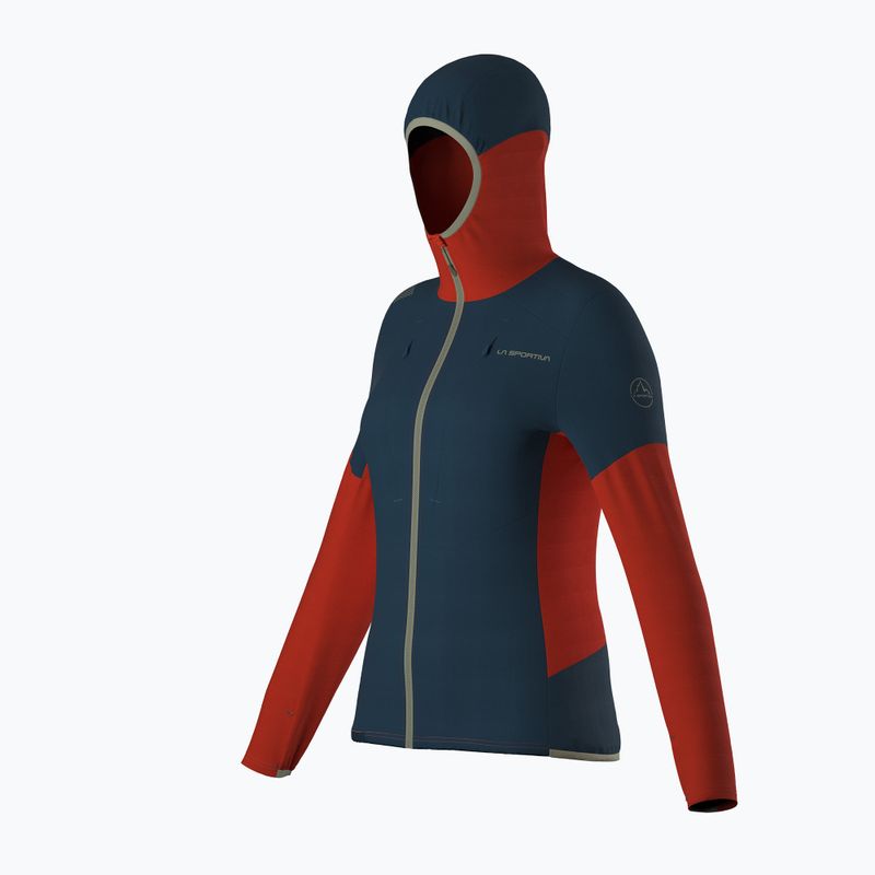 Women's La Sportiva Session Tech Hoody storm blue/cherry tomato trekking sweatshirt 5