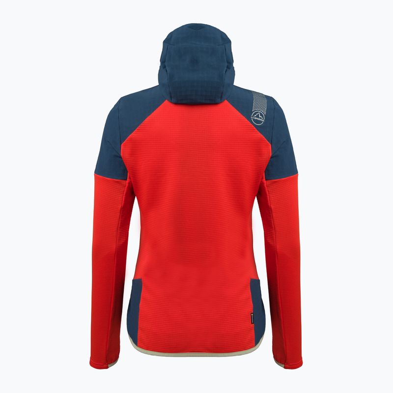 Women's La Sportiva Session Tech Hoody storm blue/cherry tomato trekking sweatshirt 2