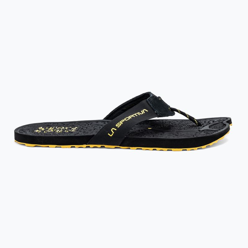 La Sportiva men's Jandal black/yellow flip flops 2