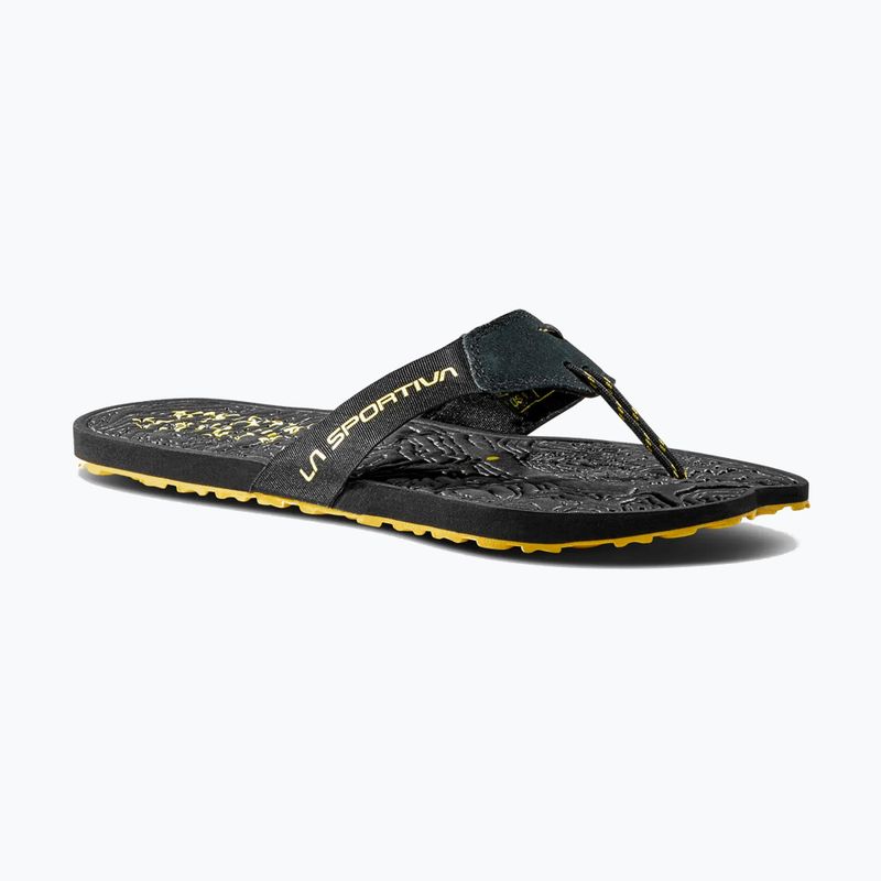 La Sportiva men's Jandal black/yellow flip flops 8