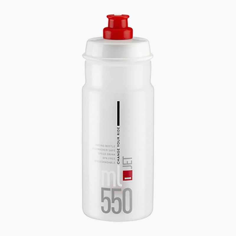 Elite Jet 550 ml clear/red logo bicycle bottle