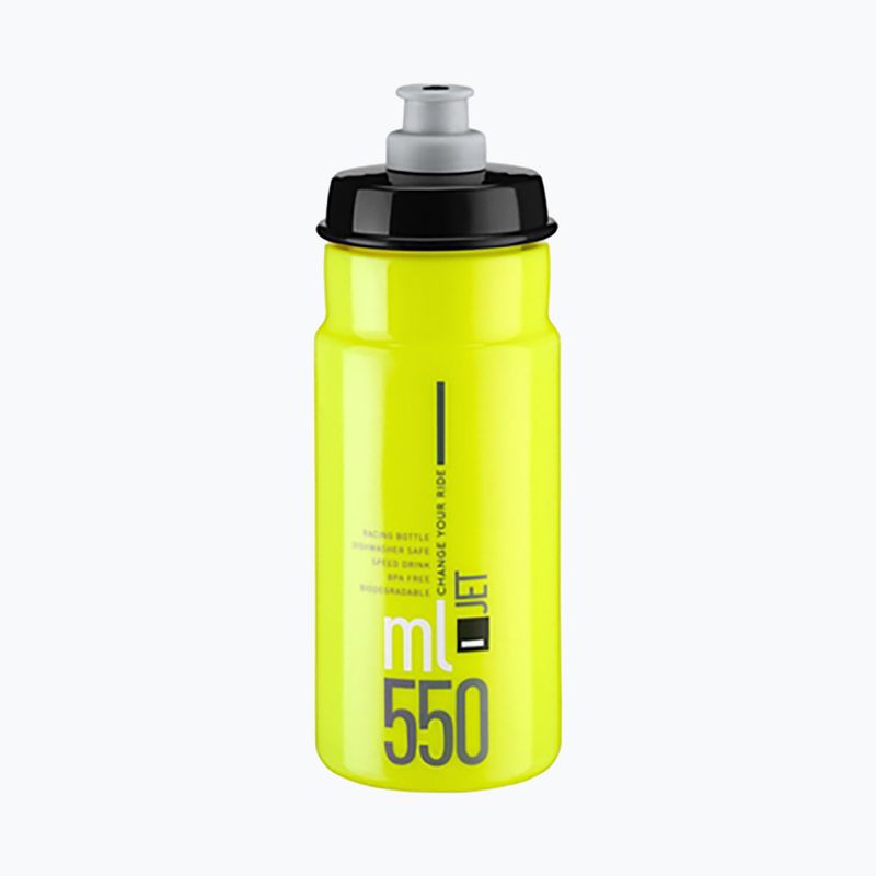 Elite Jet 550 ml yellow fluo/black logo bicycle bottle