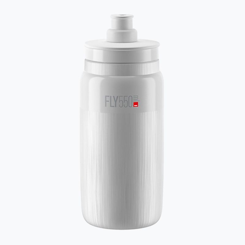 Elite FLY Tex 550 ml white/grey logo bicycle bottle