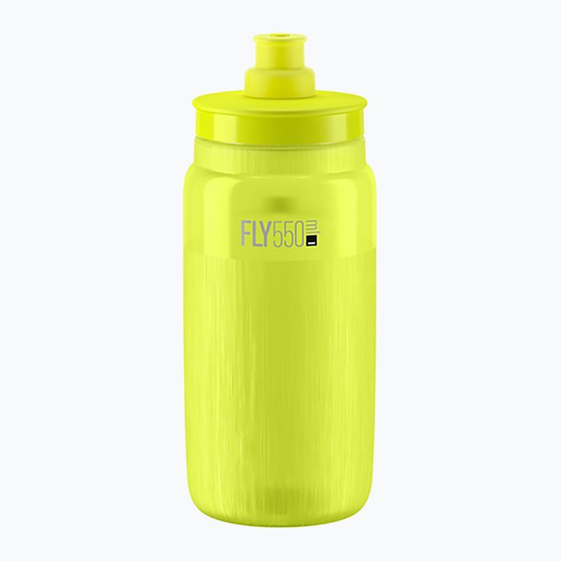 Elite FLY Tex 550 ml yellow fluo/grey logo bicycle bottle