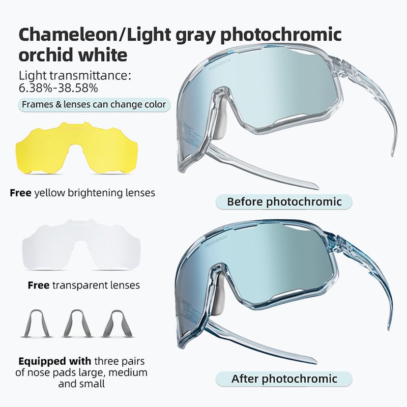 Sunglasses Rockbros 14210010 Photochromic transparent/light blue/yellow/clear 2