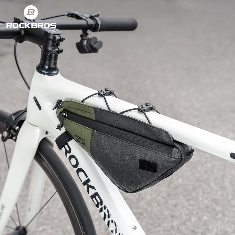 Bike frame bag Rockbros 30180033001 Eco-Friendly 2in1Bike Frame Bag with Shoulder Strap black/green 2