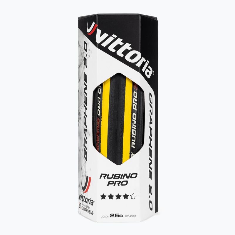 Vittoria Rubino Pro G2.0 700x25C rolling black/yellow tyre 11A.00.139 2