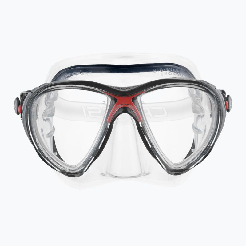 Cressi Big Eyes Evolution clear/red diving mask 2