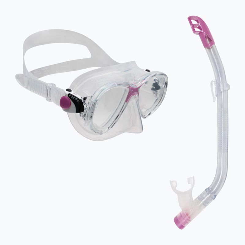 Cressi Marea Jr children's snorkel kit + top clear pink DM1000064