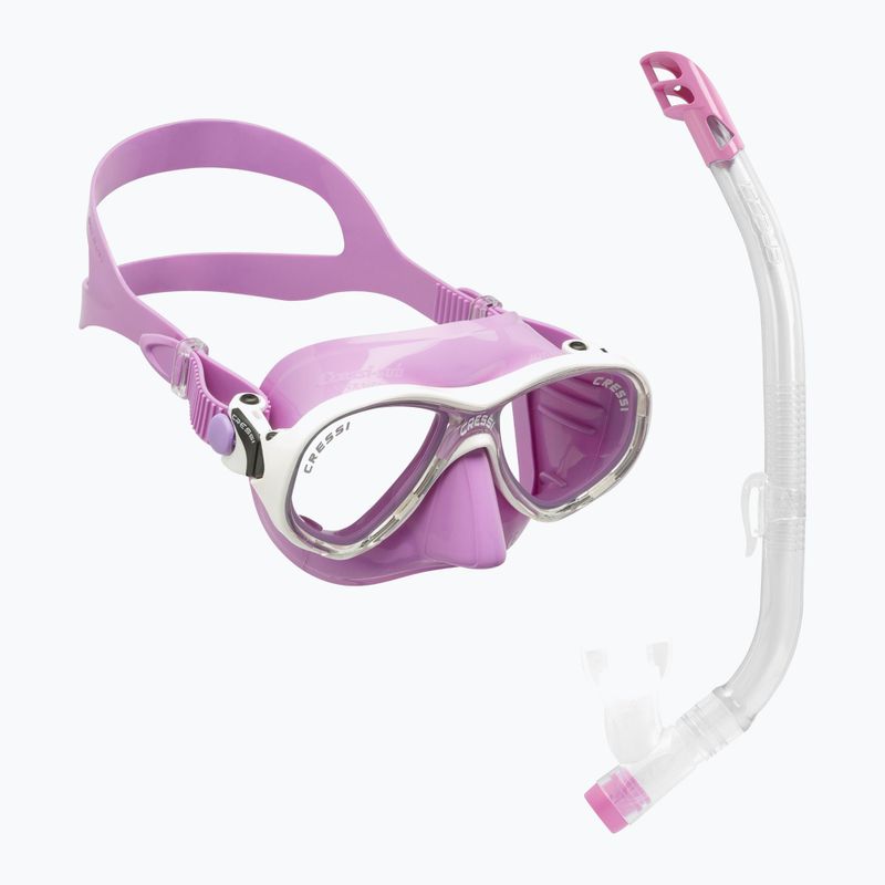 Cressi Marea children's snorkel set + top lilac