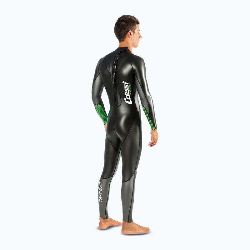 Men's wetsuit Cressi Triton Monopiece 1.5 mm black/blue 2