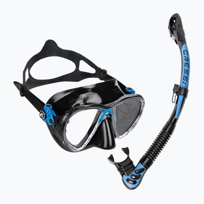 Cressi Big Eyes Evolution + Alpha Ultra Dry dive set black/blue