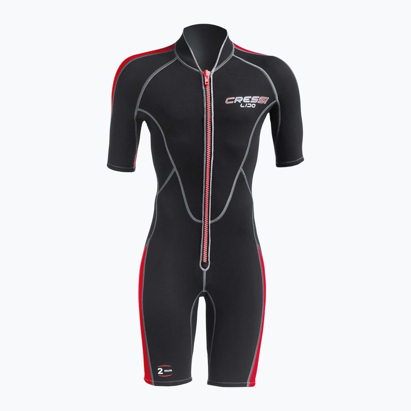 Men's Cressi Lido Shorty 2 mm black/red wetsuit 3