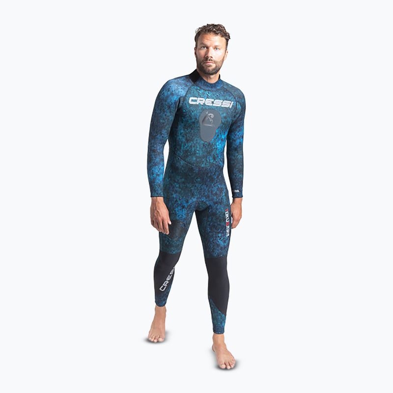 Men's Cressi Tokugawa Monopiece 3 mm camo blue swim wetsuit 10