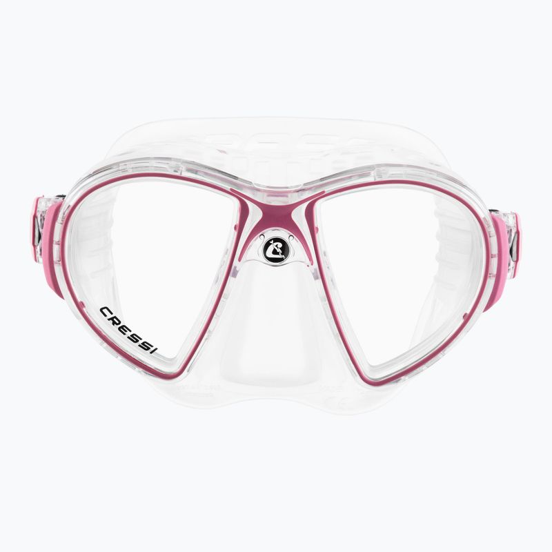 Cressi Zeus clear pink diving mask 2